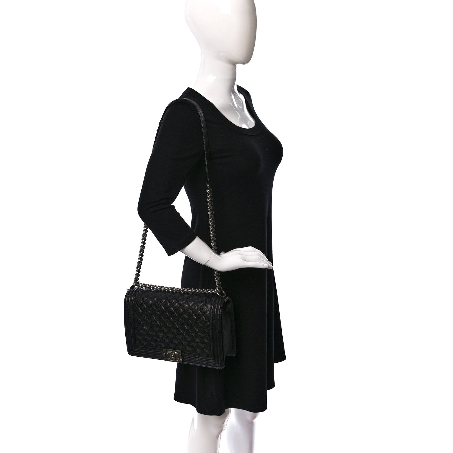 Chanel Caviar Quilted New Medium Boy Flap Black 2 of 9