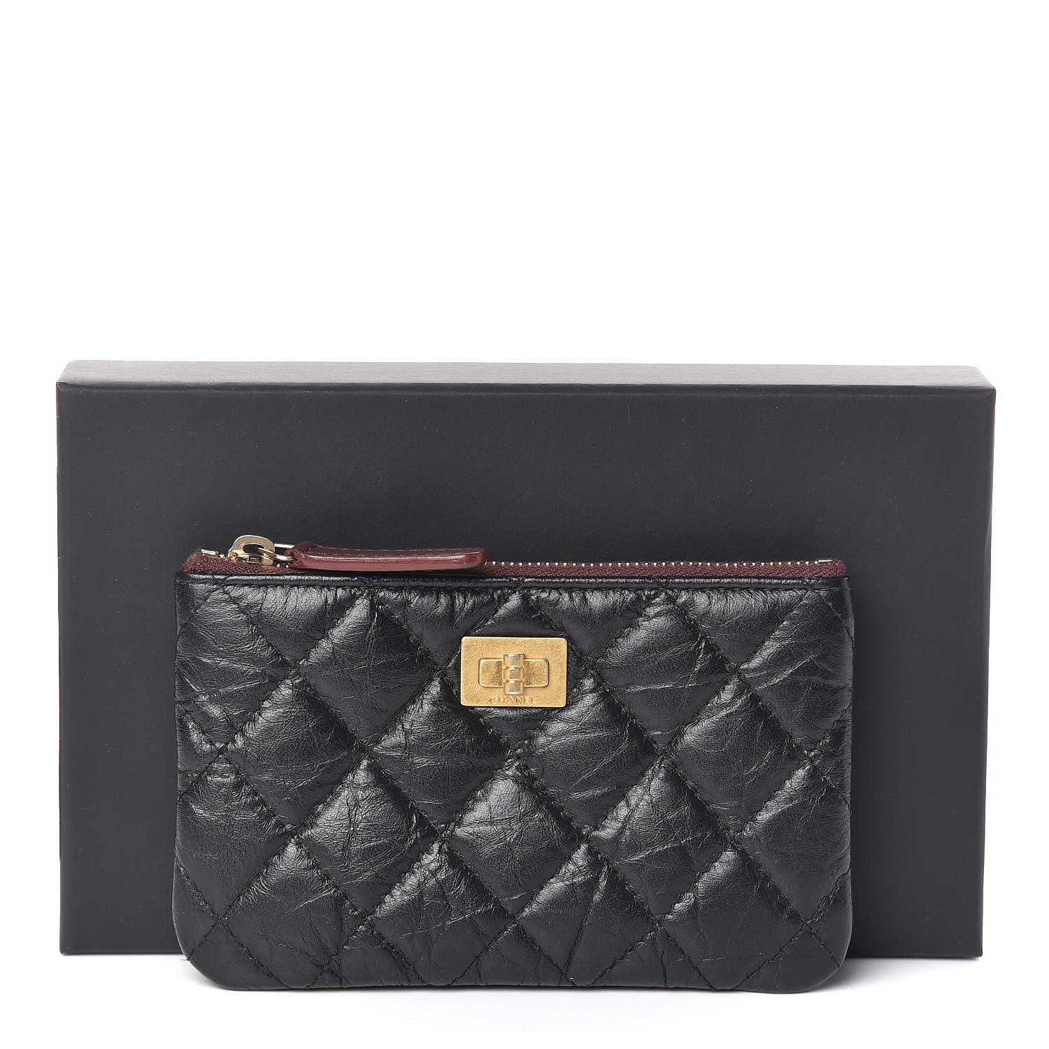 Chanel Aged Calfskin Quilted Small Reissue Cosmetic Case Black 8 of 8