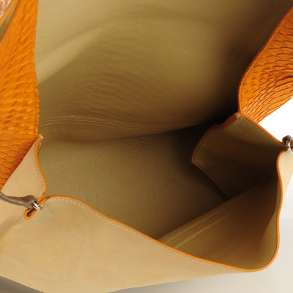 Celine Python Smooth Calfskin All Soft Shoulder Bag Saffron 5 of 8