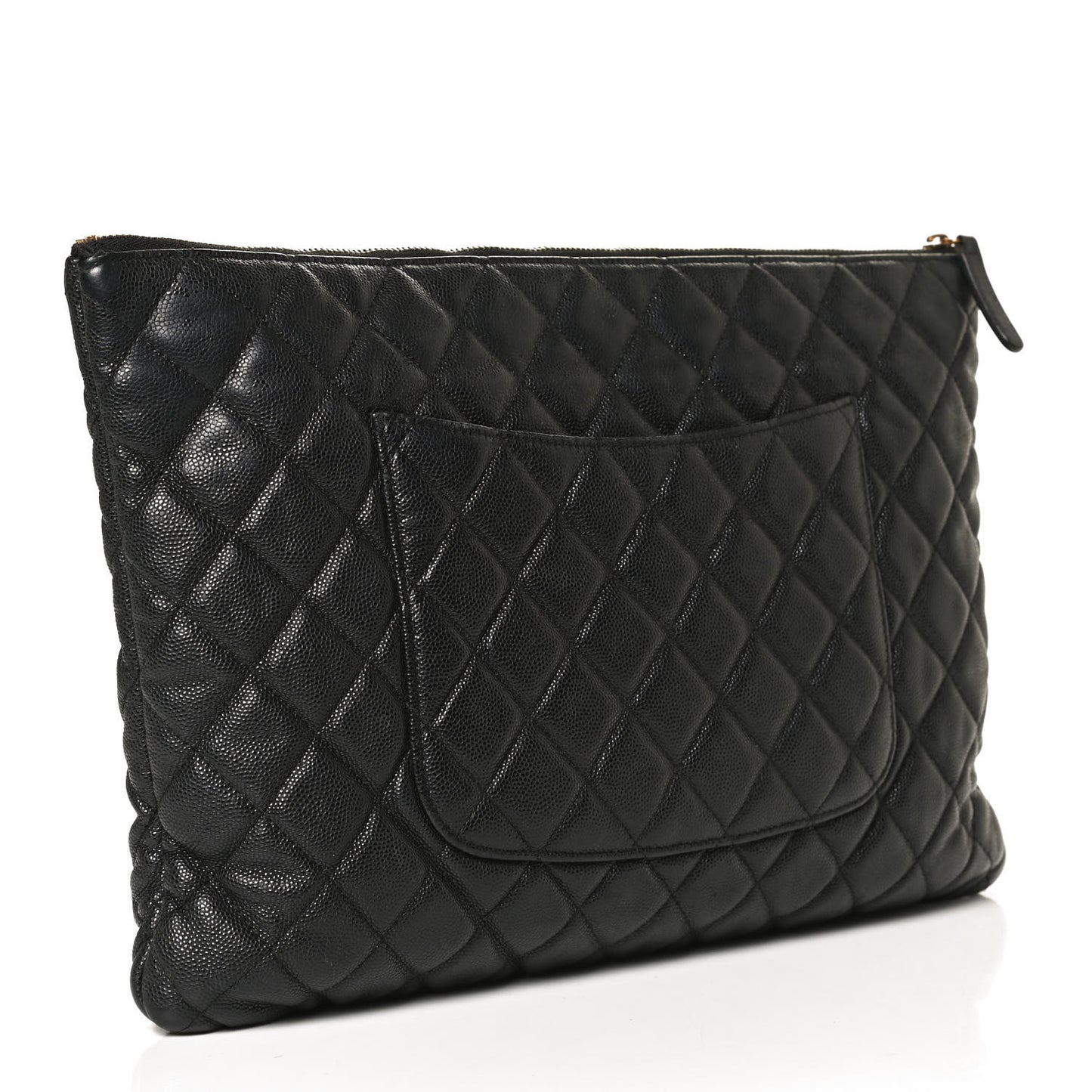 Caviar Quilted Large Cosmetic Case Black