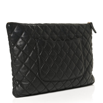 Chanel Caviar Quilted Large Cosmetic Case Black 4 of 14