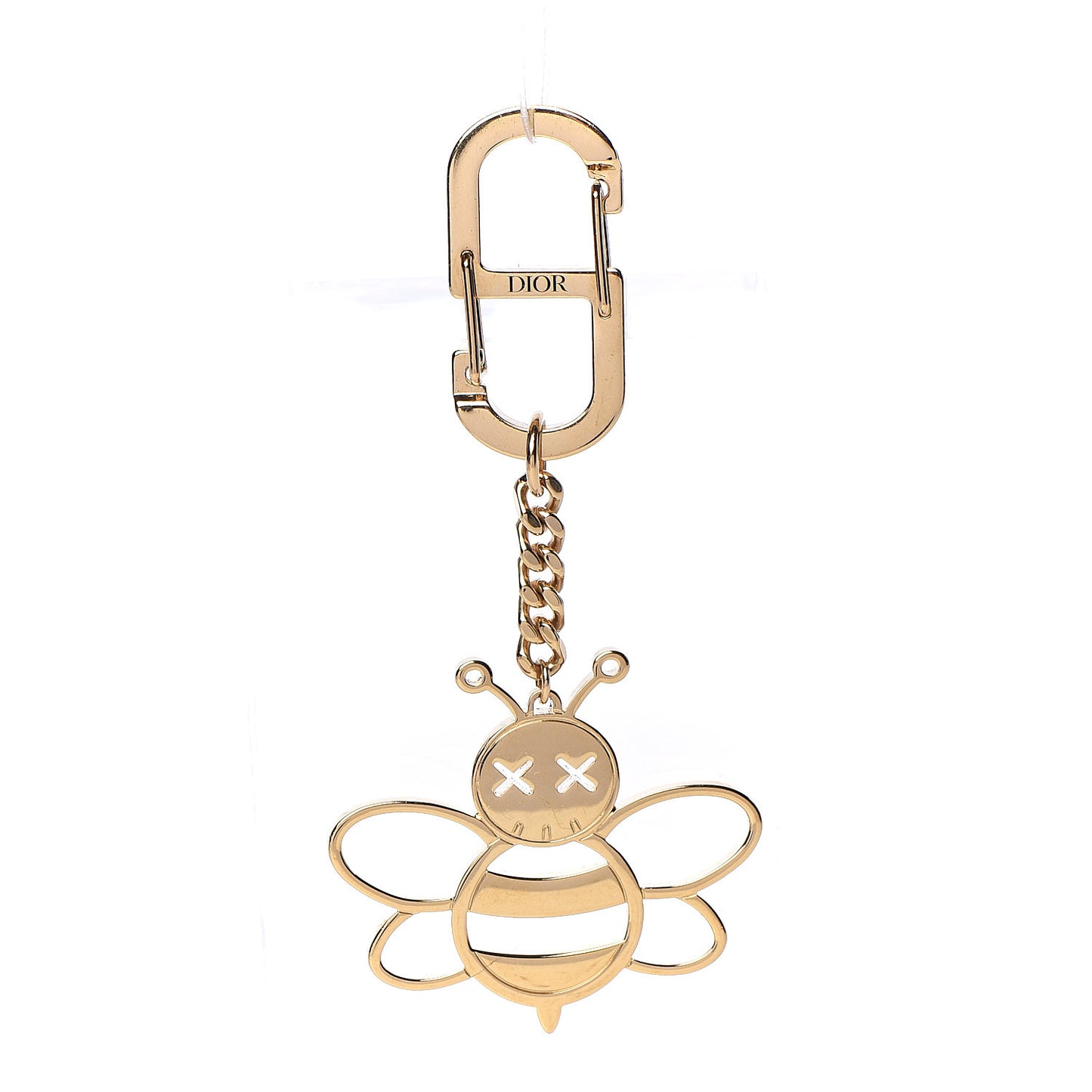 x KAWS Brass Bee Charm Key Ring Gold