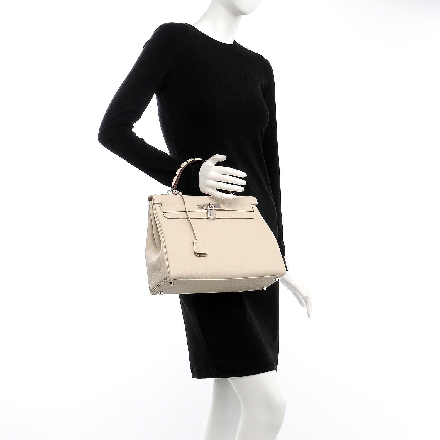 Hermes Togo Au Galop Kelly Retourne 32 Craie Rouge H Fauve Black 2 of 15