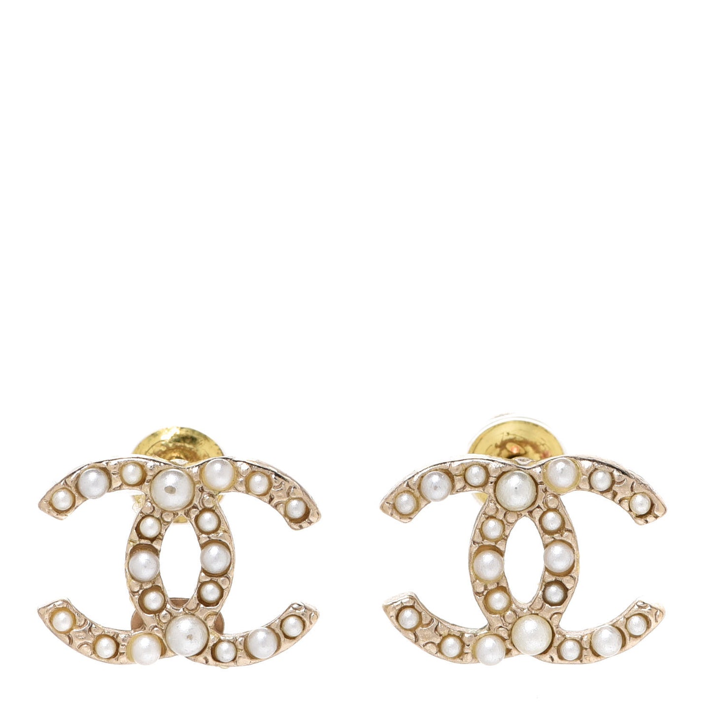 Pearl CC Earrings Light Gold