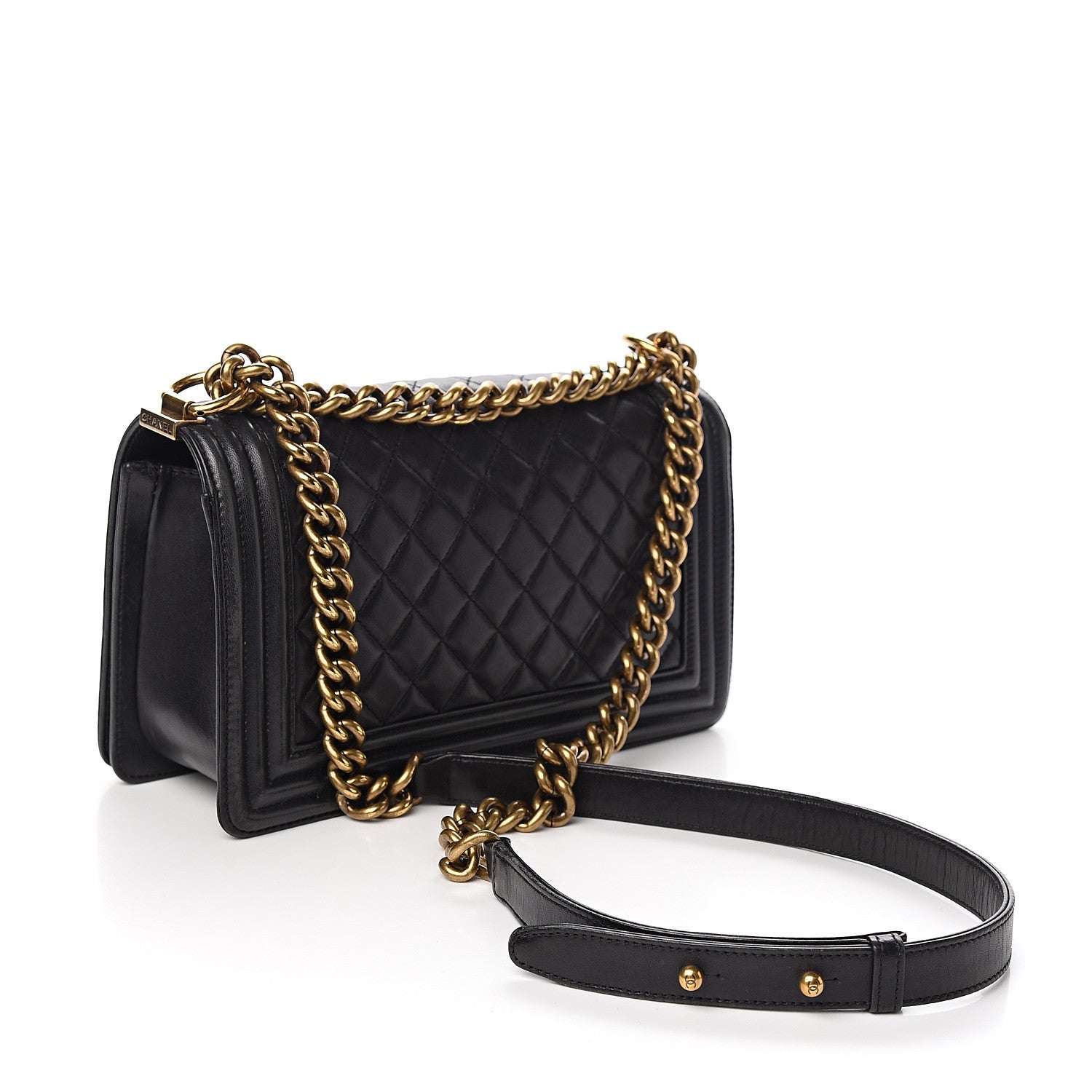 Chanel Lambskin Quilted Medium Boy Flap Black 2 of 10
