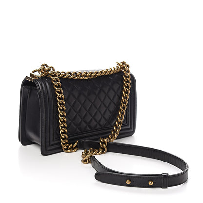 Chanel Lambskin Quilted Medium Boy Flap Black 2 of 10