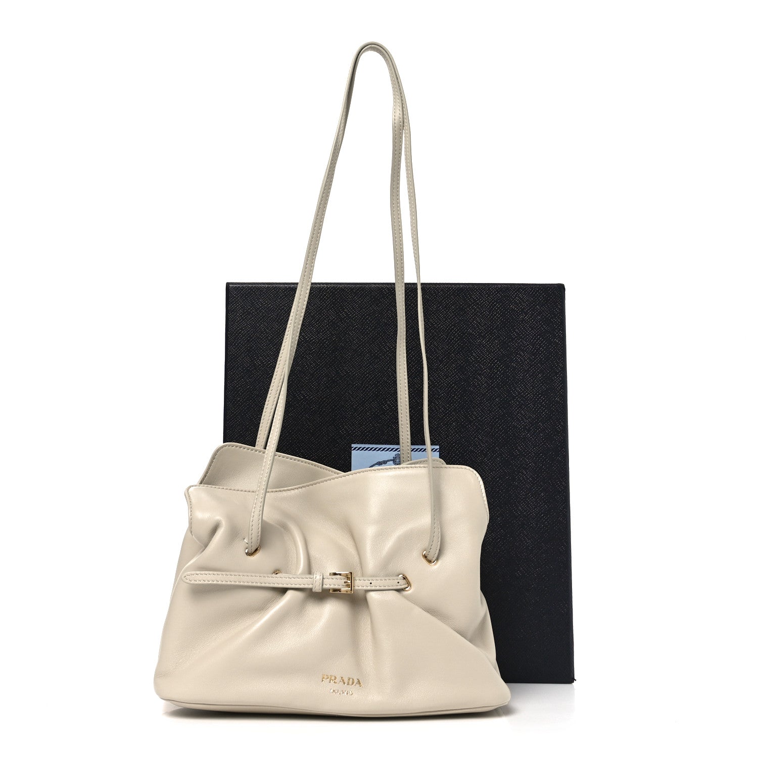 Prada Nappa Small Dada Shoulder Bag Ivory 10 of 10