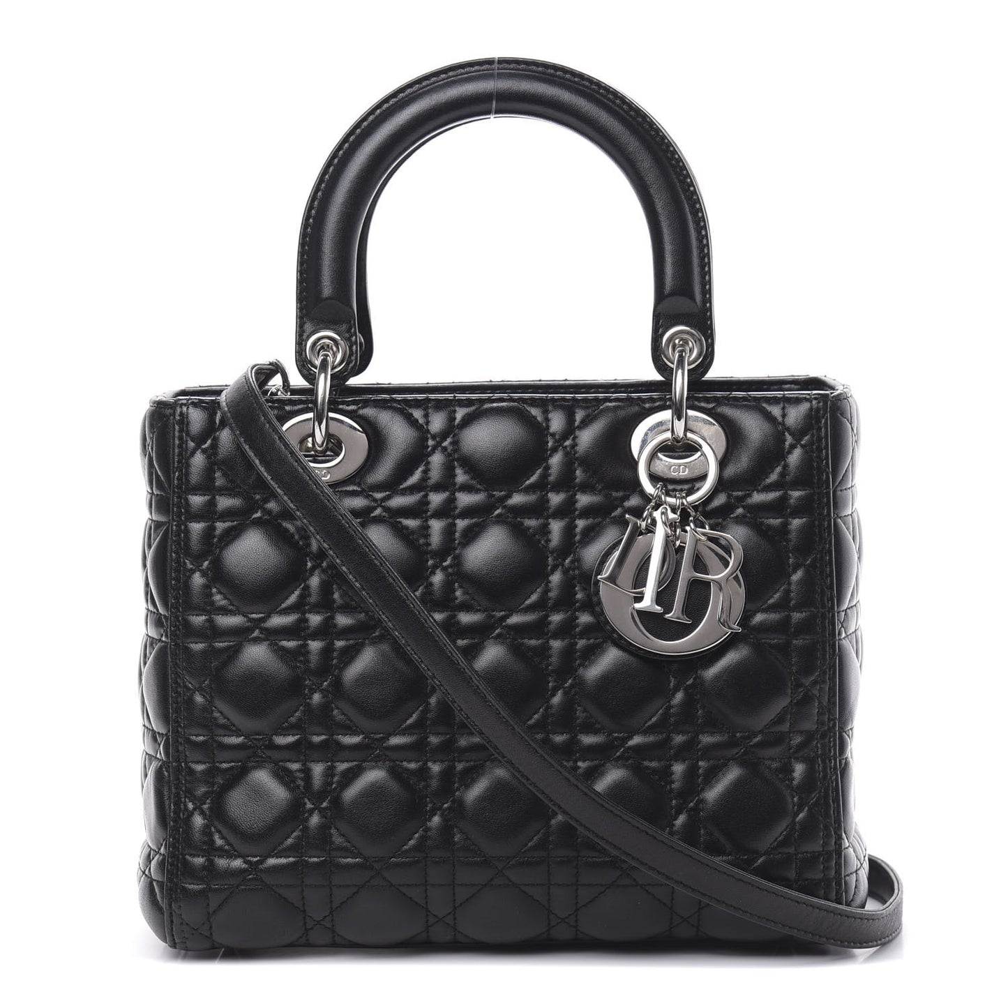 Lambskin Cannage Medium Lady Dior Black