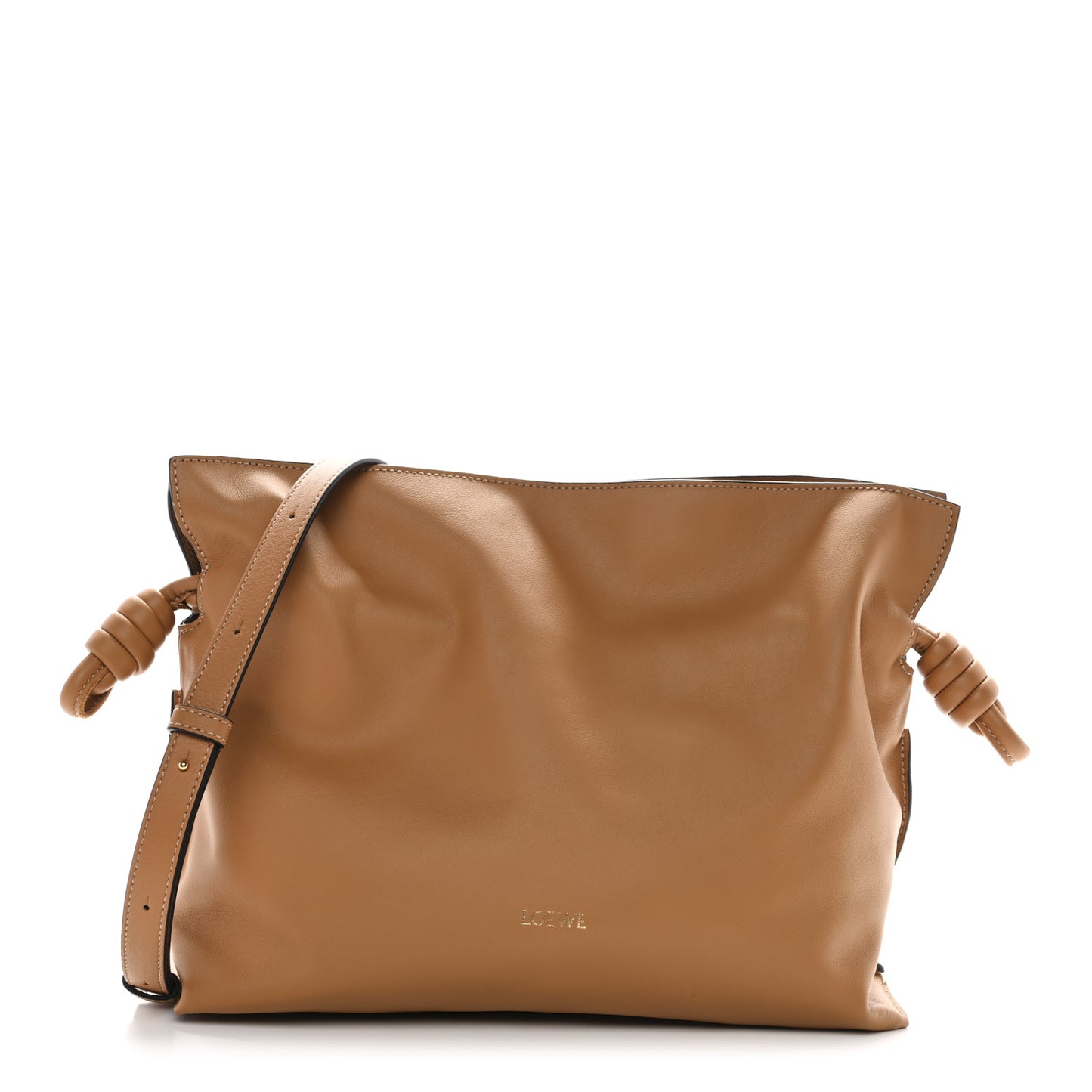 Nappa Flamenco Knot Clutch Warm Desert