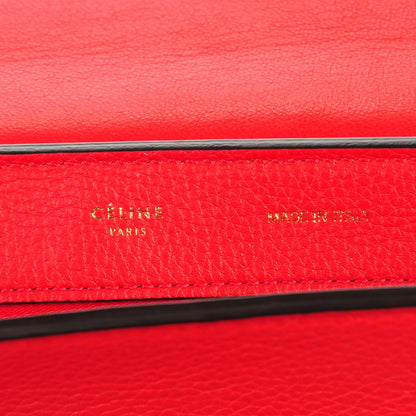 Celine Drummed Calfskin Suede Medium Trapeze Coquelicot 6 of 8
