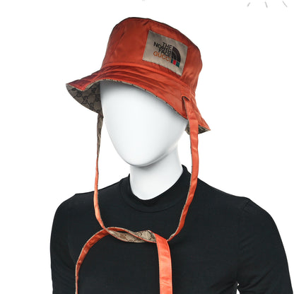 Gucci X NORTH FACE Canvas GG Monogram Reversible Hat S Beige Deep Orange 2 of 13