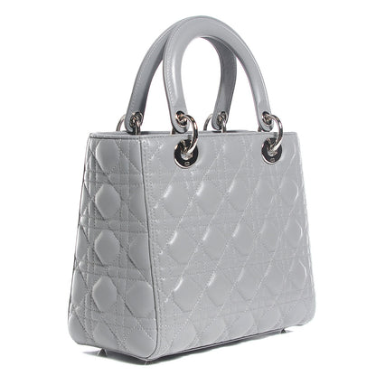 Christian Dior Lambskin Cannage Medium Lady Dior Grey 2 of 9
