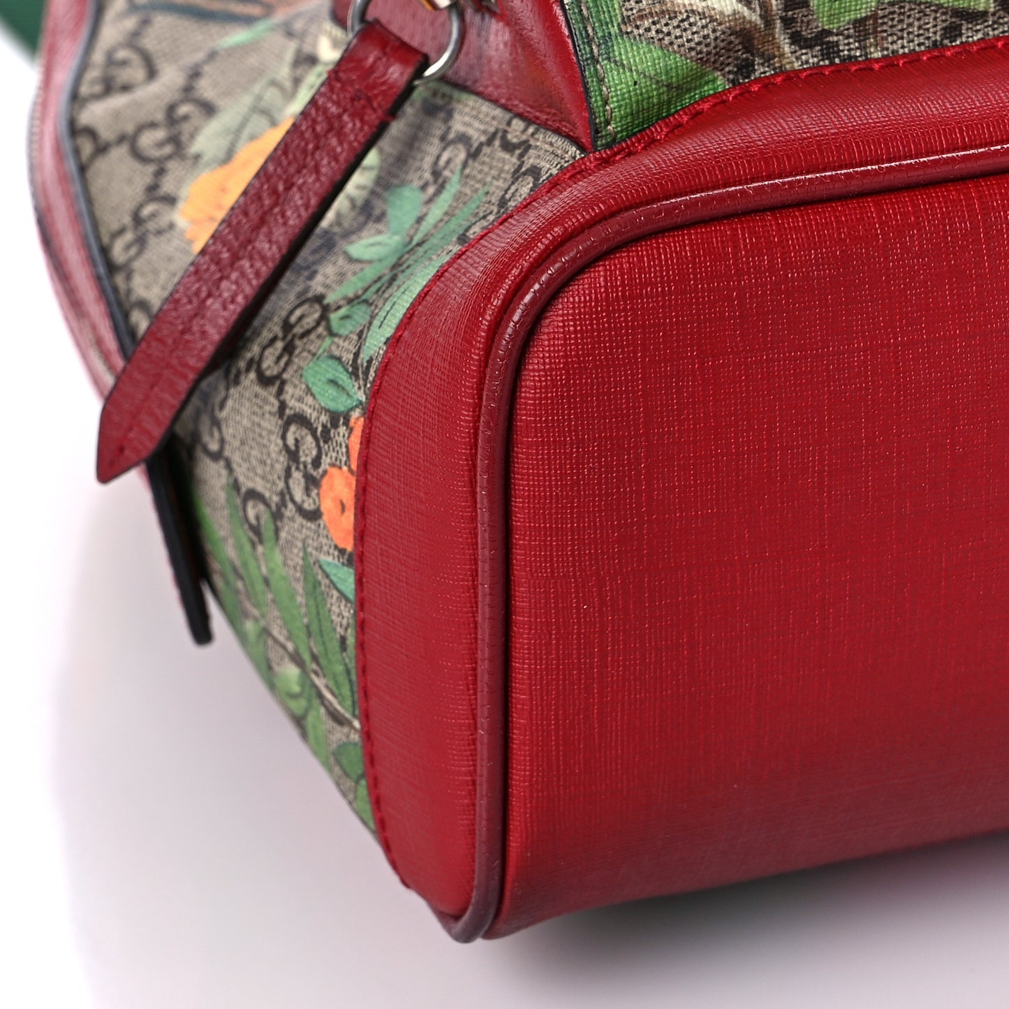 GG Supreme Monogram Tian Web Small Day Backpack Beige Multicolor Red