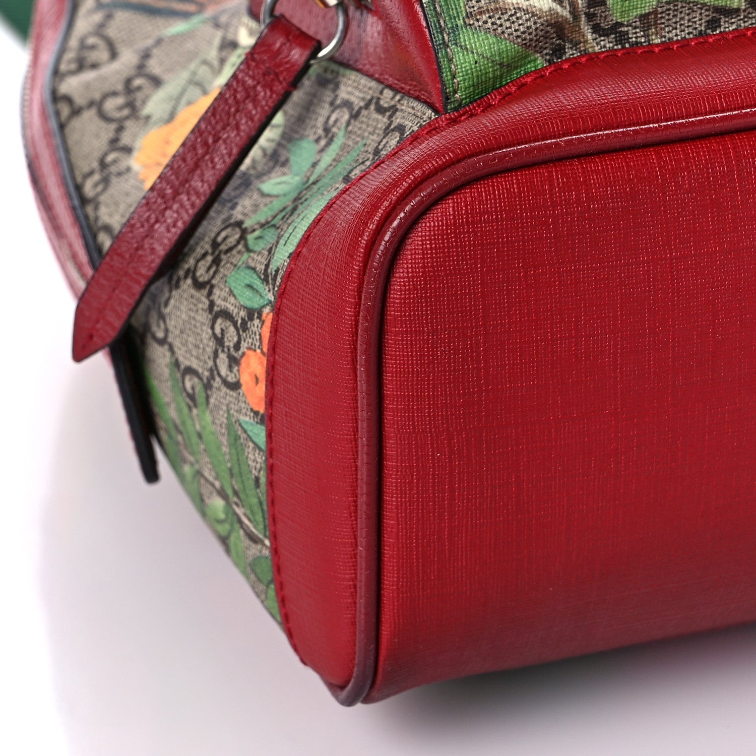Gucci GG Supreme Monogram Tian Web Small Day Backpack Beige Multicolor Red 10 of 14
