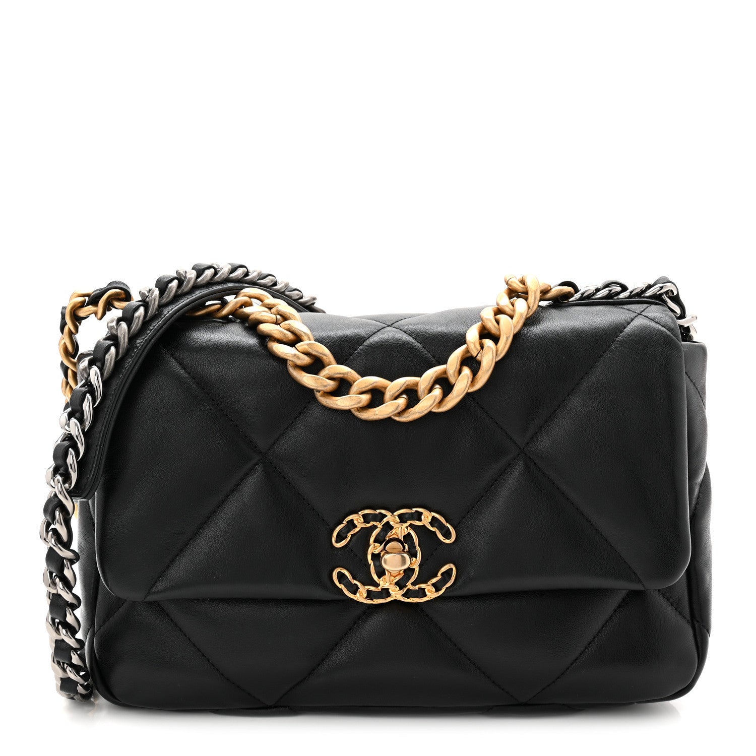 Chanel Lambskin Quilted Medium Chanel 19 Flap Black 1 of 21
