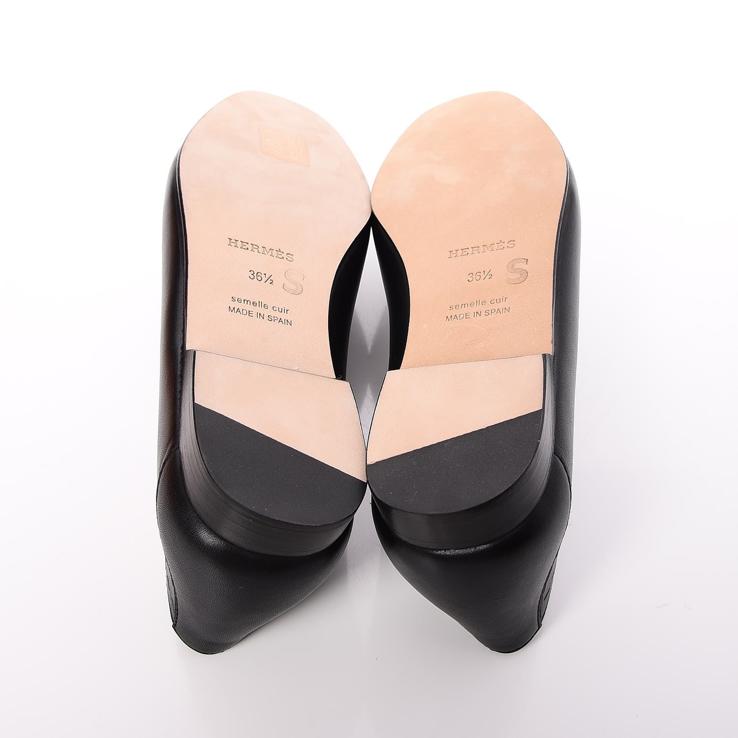 Hermes Calfskin Ovale Moccasin Loafers 36.5 Black 5 of 8