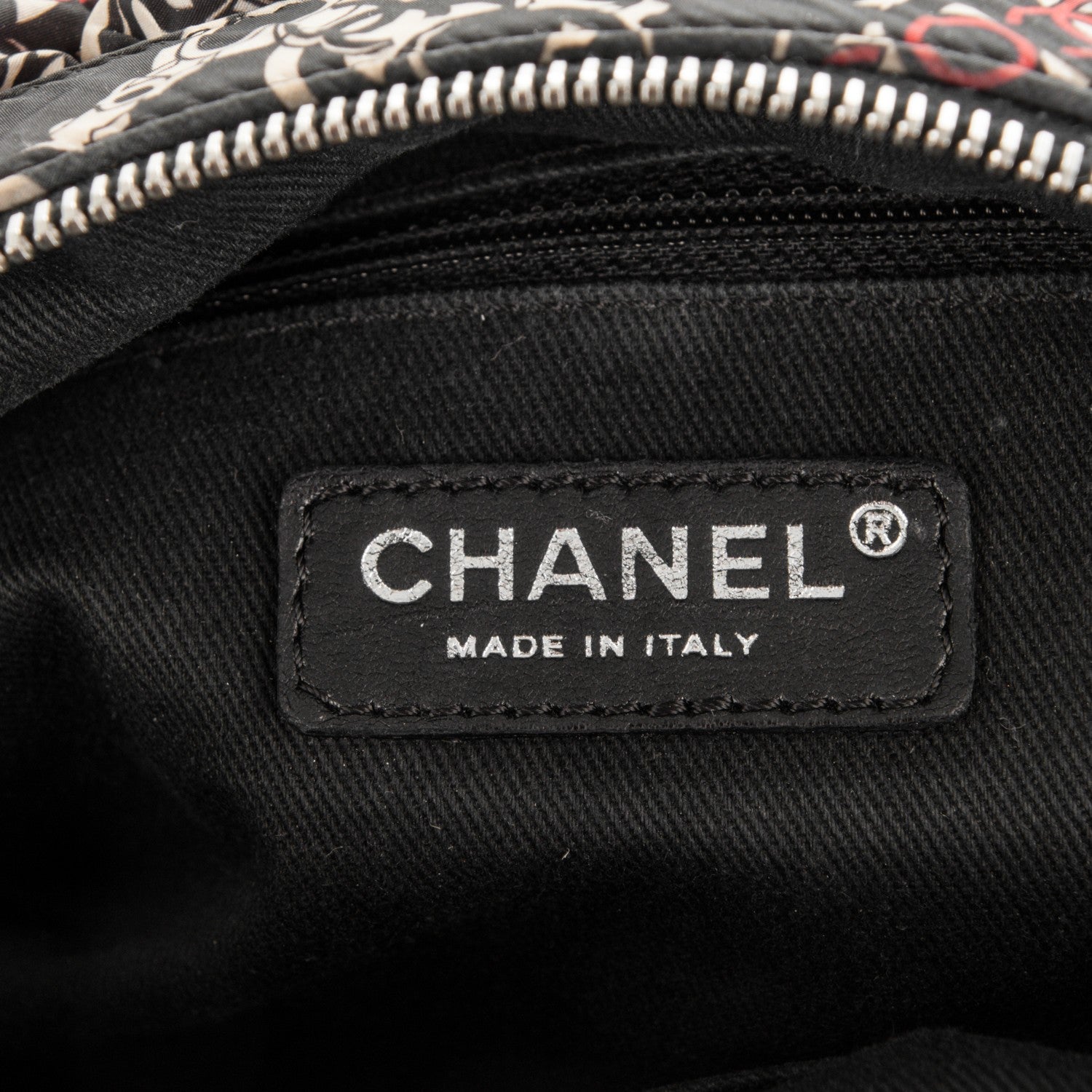 Chanel Nylon Quilted Printed Coco Bowler Black 6 of 13