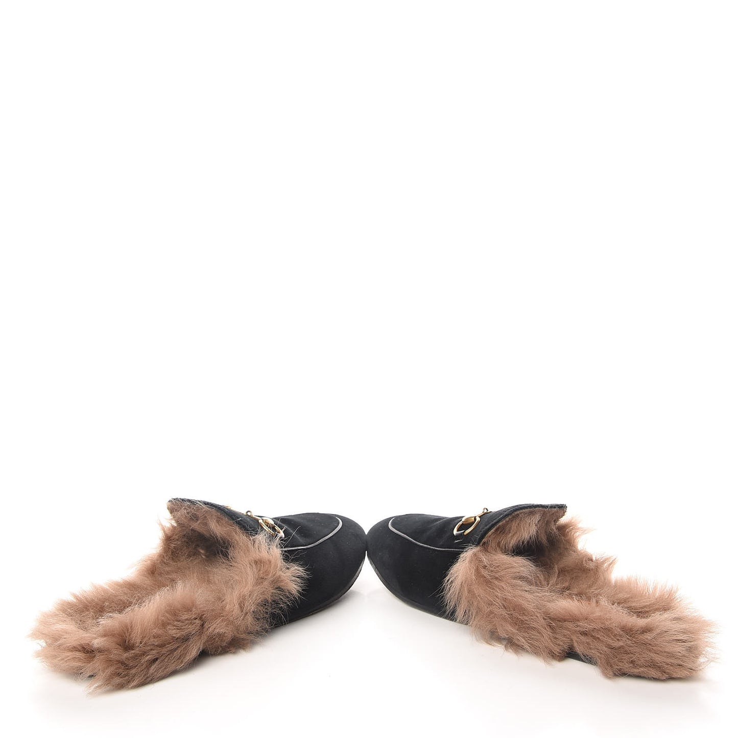 Velvet Fur Womens Princetown Slippers 37 Black