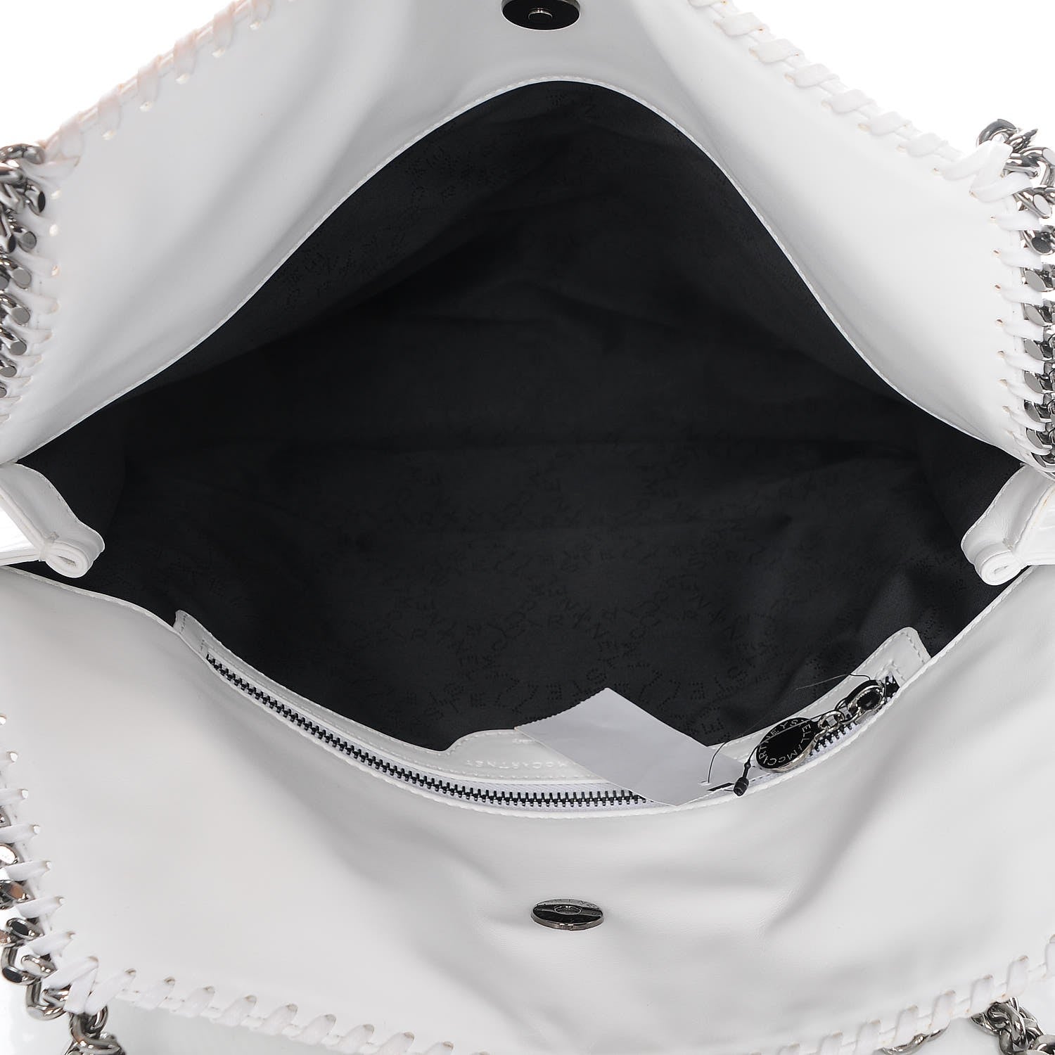 Stella McCartney Woven Moire Falabella Tote Pure White 5 of 10