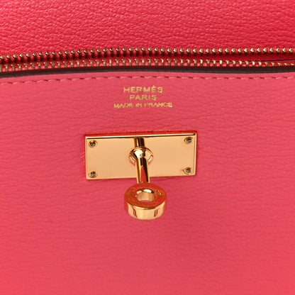 Hermes Chevre Mysore Kelly Longue Wallet Rose Lipstick 7 of 8