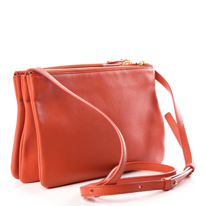 Celine Lambskin Small Trio Crossbody Bag Light Ruby 2 of 8