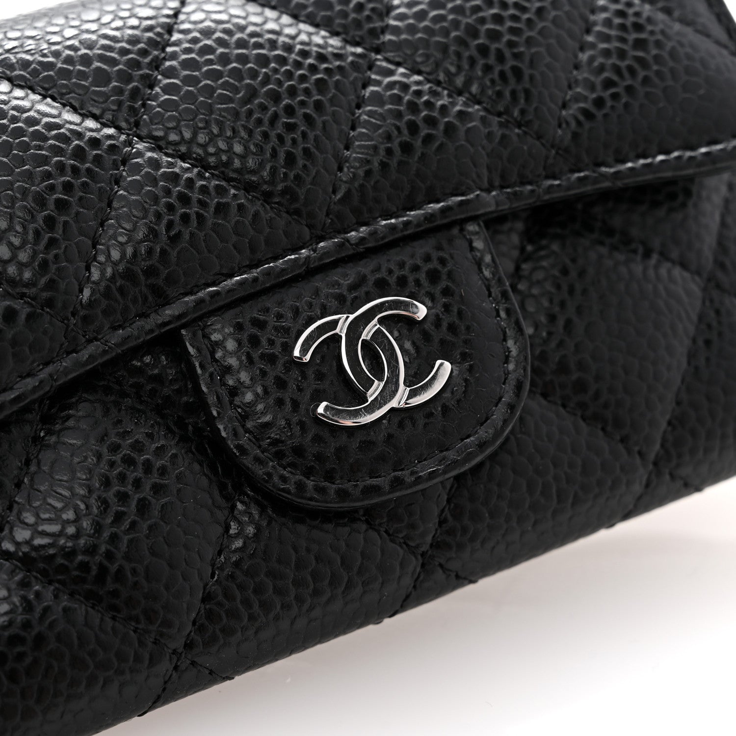 Chanel Caviar Quilted Flap Card Holder Wallet Black 10 of 11