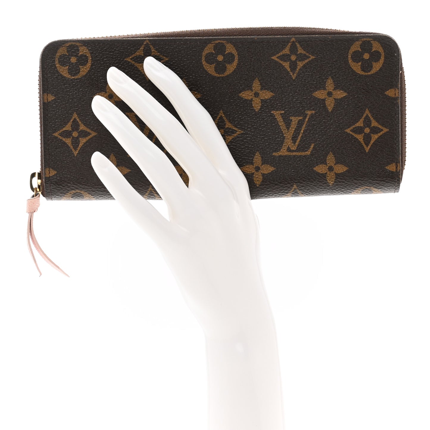 Monogram Clemence Wallet Rose Ballerine
