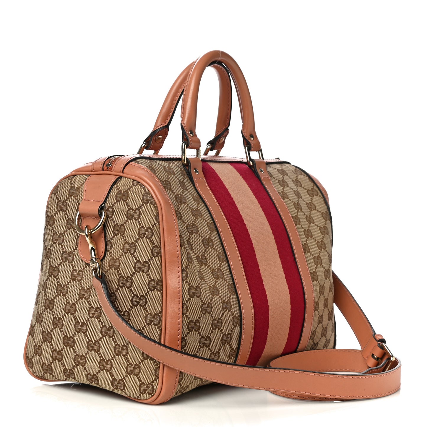Monogram Vintage Web Medium Boston Pink