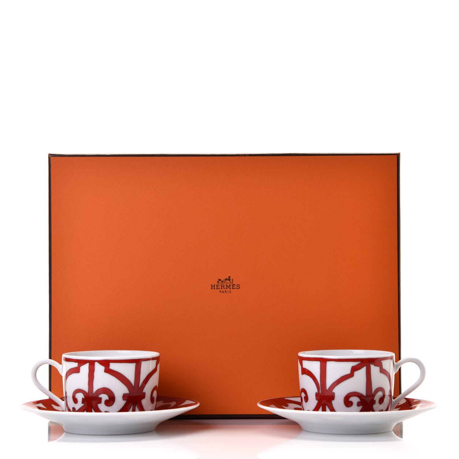 Hermes Porcelain Balcon du Guadalquivir Tea Cup and Saucer Set of 2 6 of 6