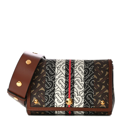 Burberry E-Canvas Monogram Stripe Hackberry Crossbody Bag Bridle Brown 2 of 9