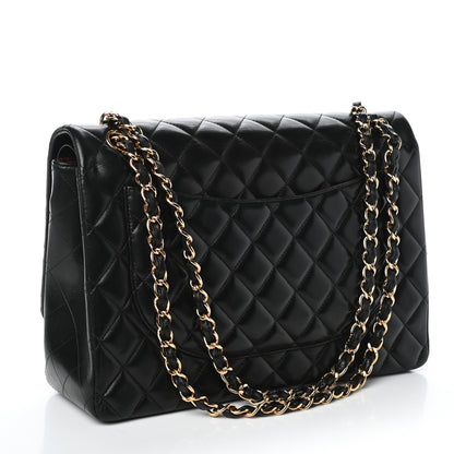 Chanel Lambskin Quilted Maxi Double Flap Black 3 of 10
