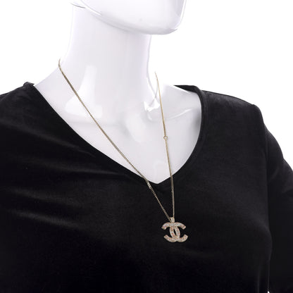 Chanel Crystal Enamel Tweed Effect CC Necklace Gold 2 of 6