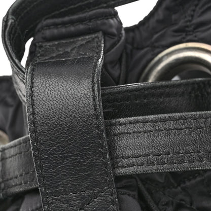 Christian Dior Nylon Cannage Drawstring Bag Black 10 of 11