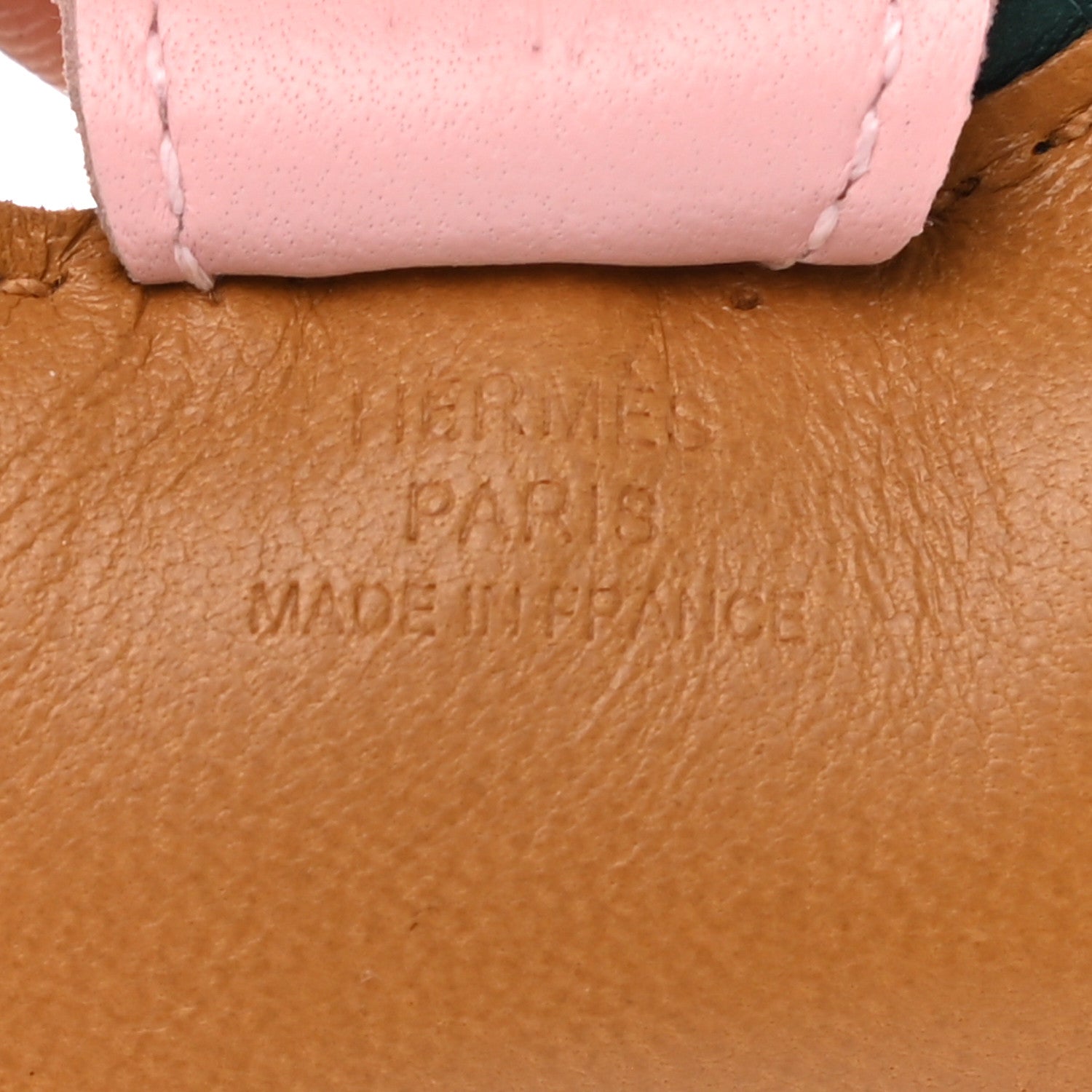 Hermes Milo Lambskin Grigri Rodeo Horse Bag Charm PM Sesame Malachite Rose Sakura 4 of 5