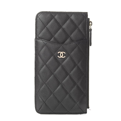 Chanel Caviar Quilted Classic Flat Wallet Pouch Black 1 of 8