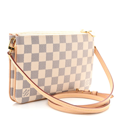 Louis Vuitton Damier Azur Double Zip Pochette 3 of 10