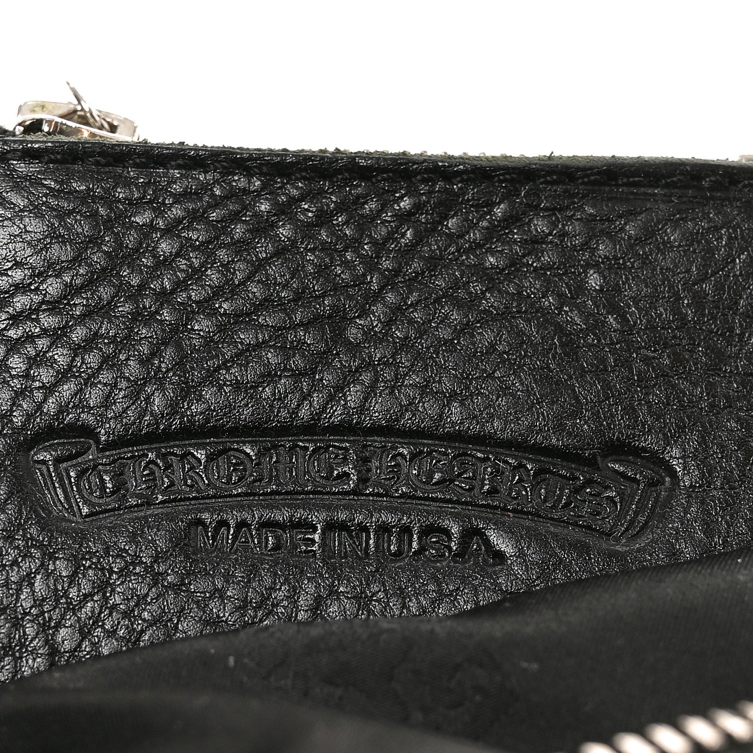 Chrome Hearts Heavy Weight Calfskin Cross Patch Zip Card Holder Wallet Black 6 of 6