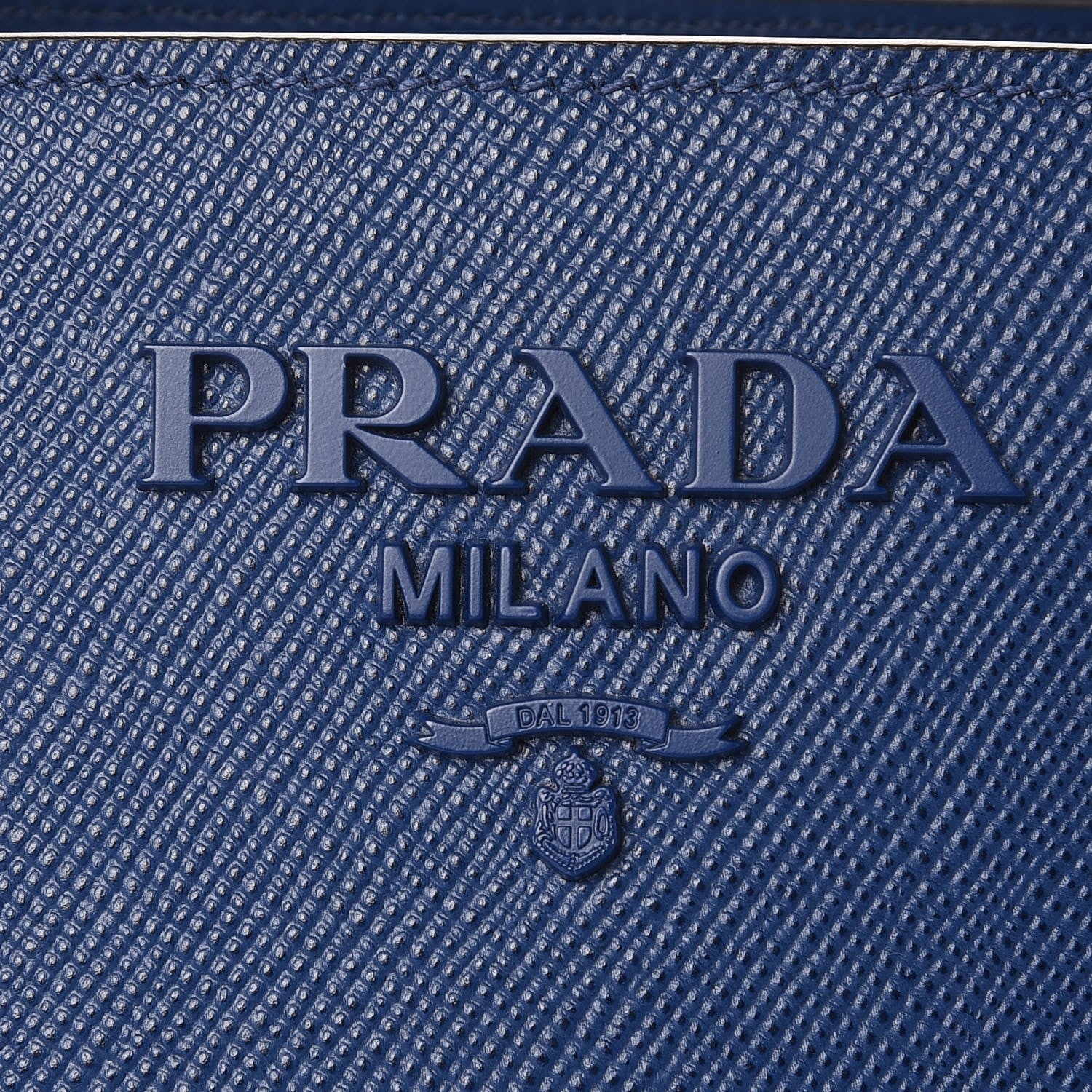 Prada Saffiano Cuir Calfskin Medium Monochrome Top Handle Tote Bluette 7 of 11
