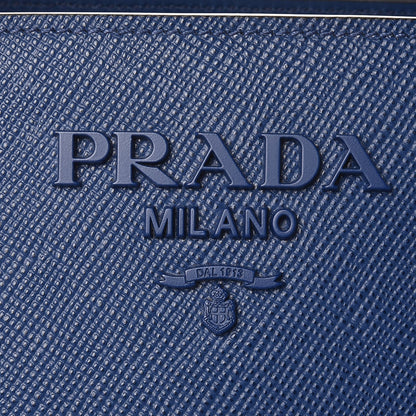Prada Saffiano Cuir Calfskin Medium Monochrome Top Handle Tote Bluette 7 of 11
