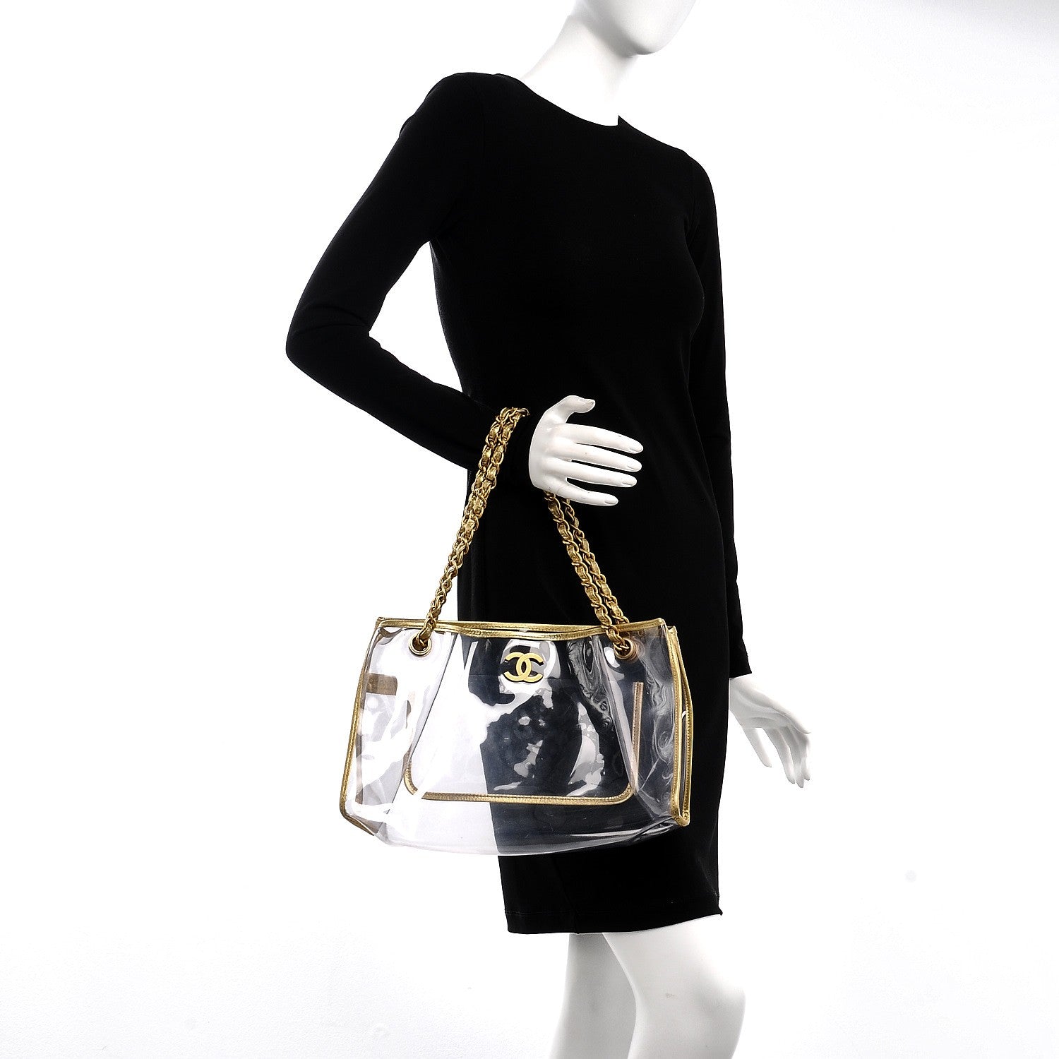 Chanel Vinyl Naked Tote Gold 2 of 9