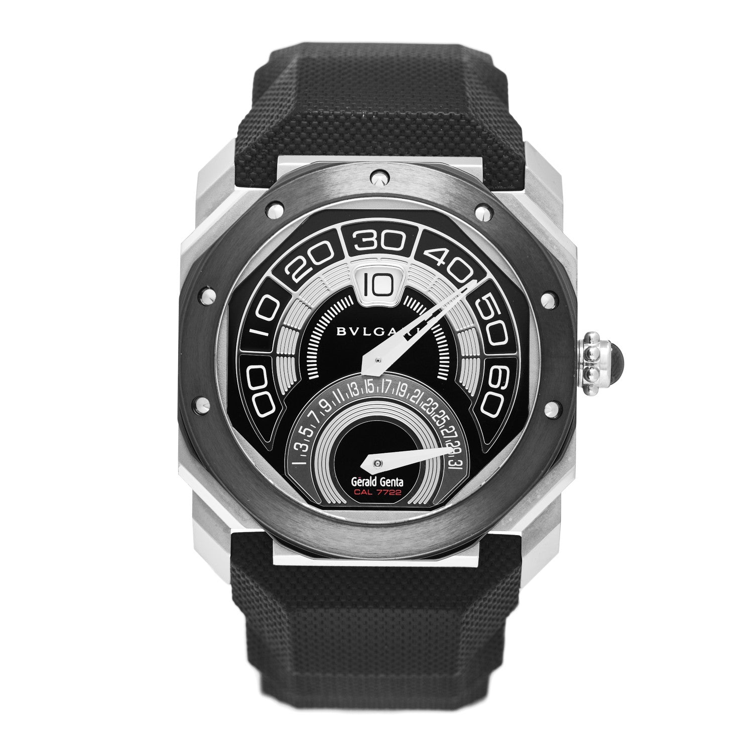 Bulgari Stainless Steel Ceramic Rubber 43mm Octo Bi-Retro Gerald Genta Automatic Watch Black 1 of 4