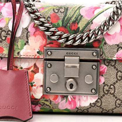 Gucci GG Supreme Monogram Blooms Small Padlock Shoulder Bag Beige Multicolor Dry Rose 8 of 11