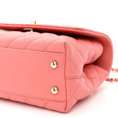 Chanel Caviar Quilted Mini Coco Handle Flap Pink 10 of 11
