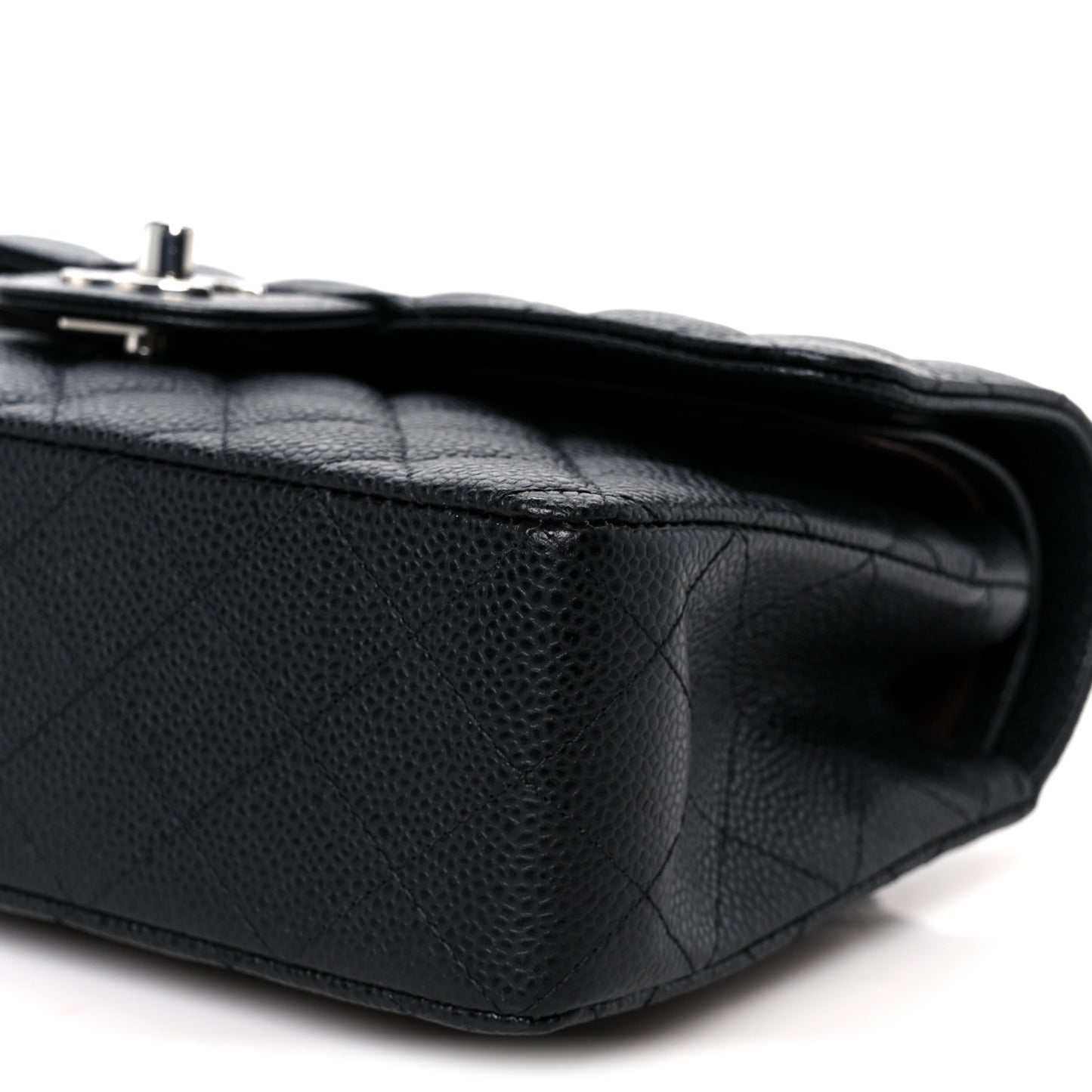 Caviar Quilted Small Double Flap Black Black