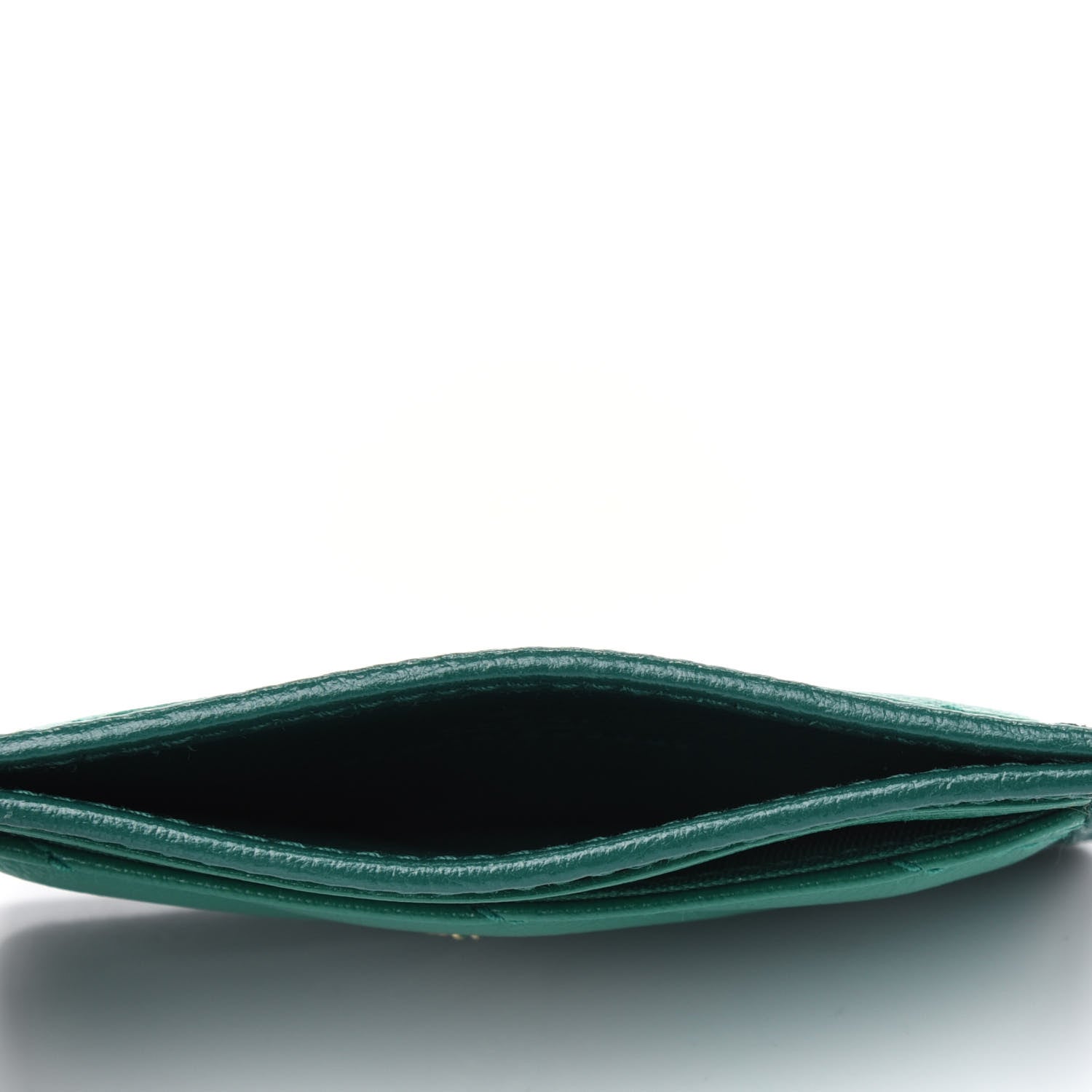 Gucci Azalea Calfskin Enamel Matelasse Diagonal Torchon GG Marmont Card Holder New Shamarock Emerald 4 of 4