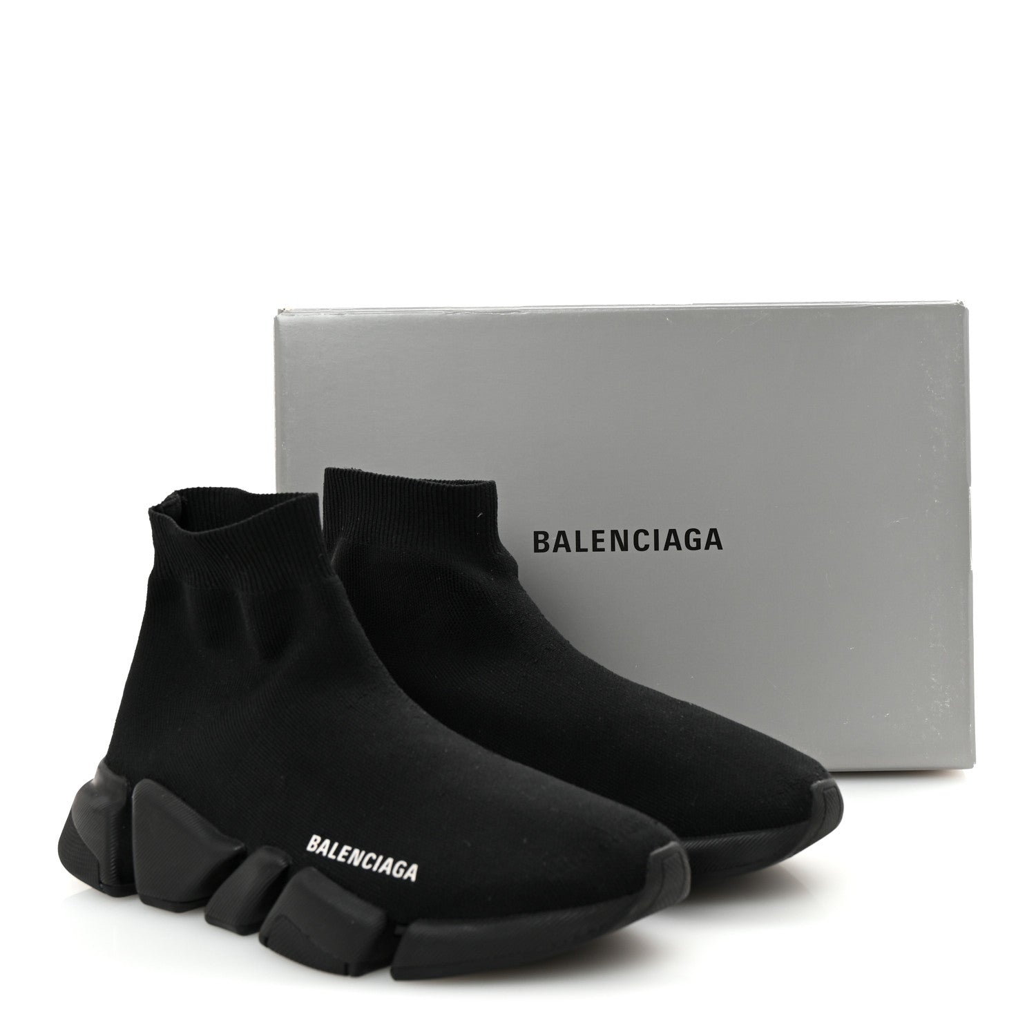 Balenciaga Technical 3D Recycled Knit Womens Speed 2.0 Sneakers 39 Monocolor Black 10 of 10