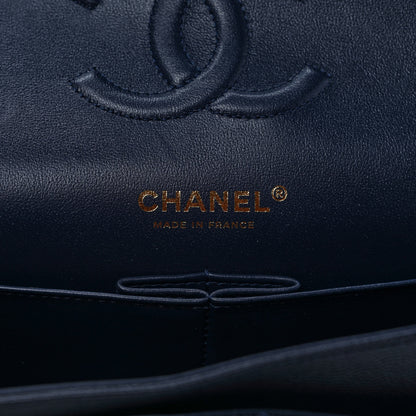 Chanel Caviar Quilted Medium Double Flap Dark Blue 6 of 9