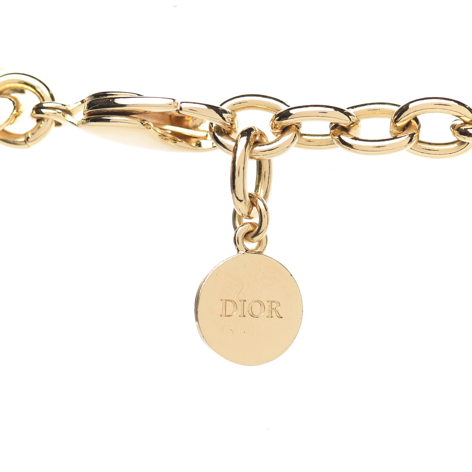 Christian Dior Metal Danseuse Etoile Chain Choker Necklace Gold 3 of 4