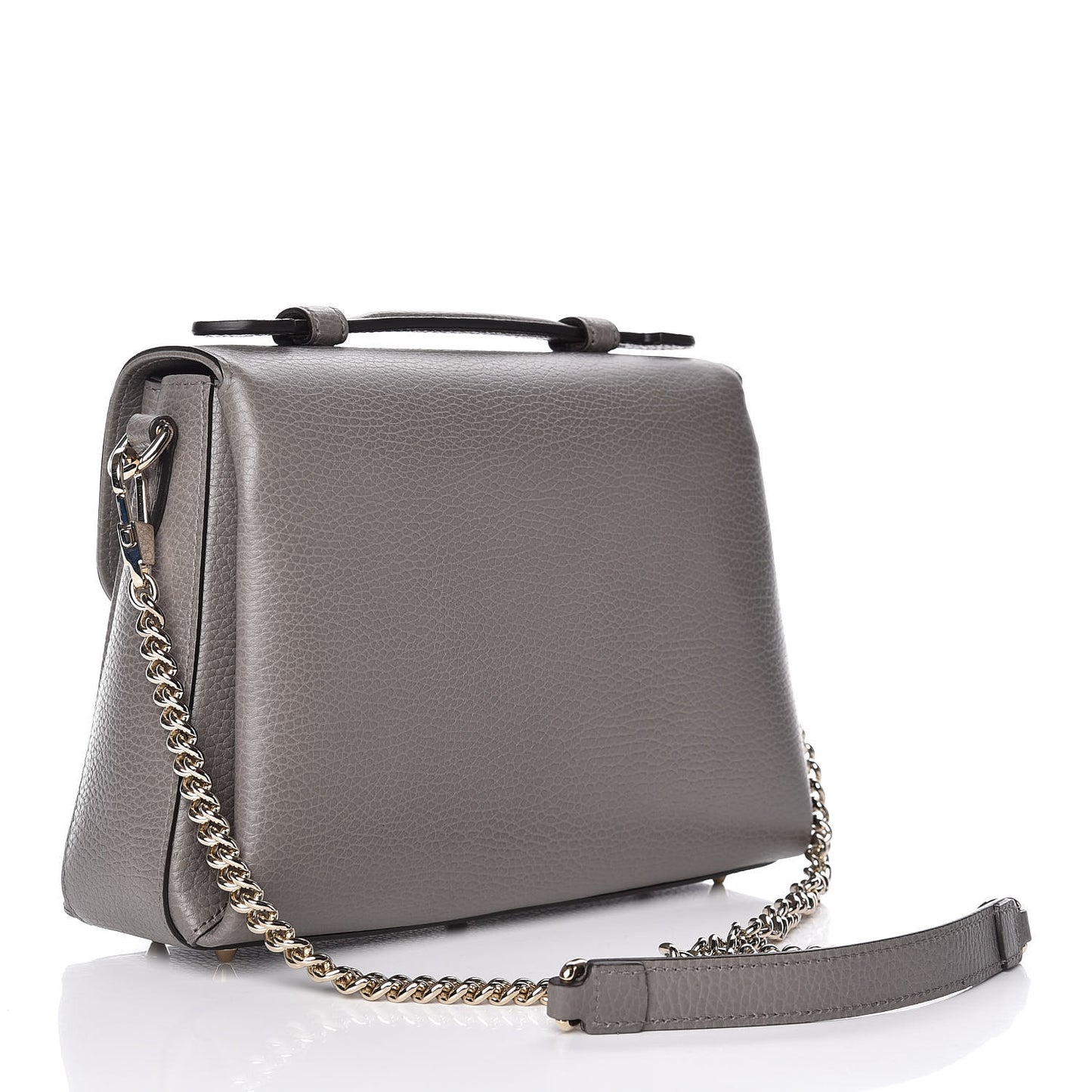 Dollar Calfskin Interlocking G Top Handle Shoulder Bag Loess