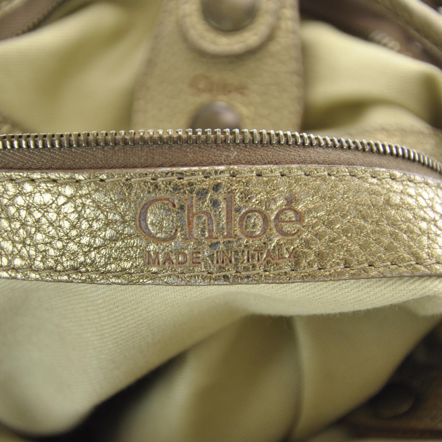 Chloe Metallic Calfskin Silverado Hobo Beige 9 of 10